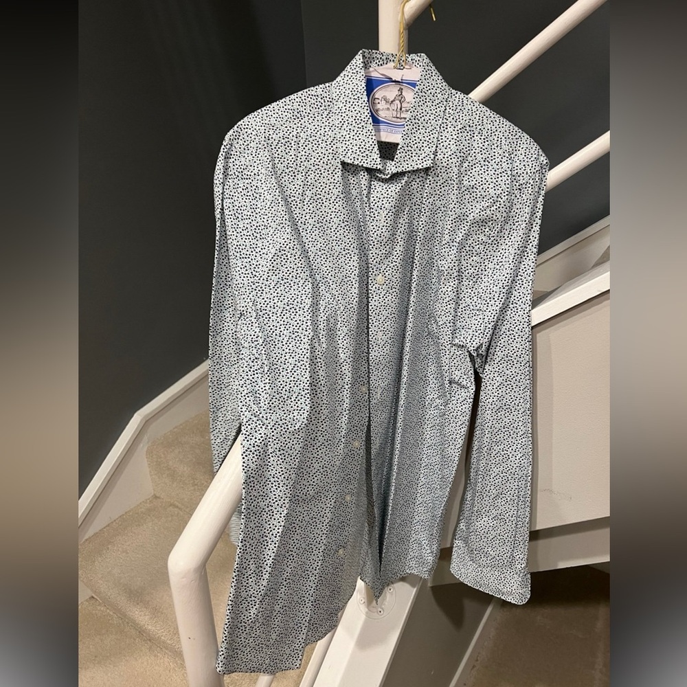 Express Men’s Slim Fit Floral Button-Down Shirt - Size XL